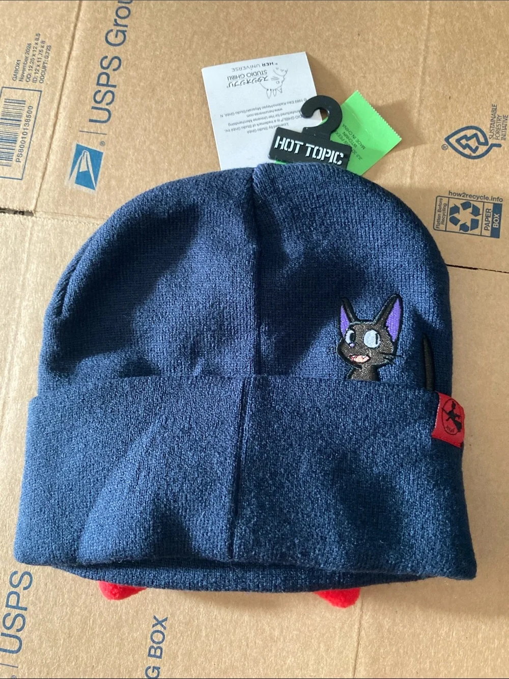Studio Ghibli Kiki's Delivery Service Jiji Bow Beanie New with Tag
